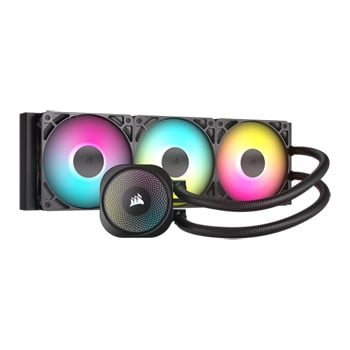 Corsair NAUTILUS 360 RS ARGB AIO CPU Cooler, Black, 3x 120mm ARGB RS120, Copper Coldplate, Aluminium Radiator, Intel/AMD