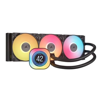 Corsair iCUE LINK TITAN 360 RX LCD Cooler, Black, 3x 120mm ARGB PWM Fans, Copper Heatsink, Aluminium Radiator, Intel/AMD