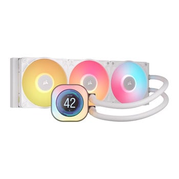 Corsair iCUE LINK TITAN 360 RX LCD Cooler, White, 3x 120mm ARGB PWM Fans, Copper Heatsink, Aluminium Radiator, Intel/AMD