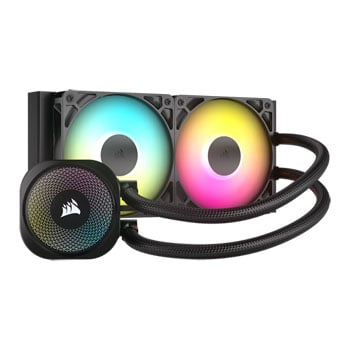 Corsair NAUTILUS 240 RS ARGB AIO CPU Cooler, Black, 2x 120mm ARGB RS120, Copper Coldplate, Aluminium Radiator, Intel/AMD