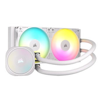Corsair NAUTILUS 240 RS ARGB AIO CPU Cooler, White, 2x 120mm ARGB RS120, Copper Coldplate, Aluminium Radiator, Intel/AMD