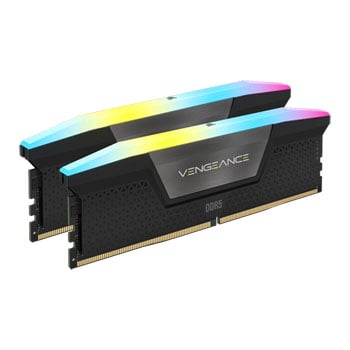 Corsair 64GB (2x32GB) CORSAIR DDR5 Vengeance RGB Black, PC5-56000 (7000), Non-ECC Unbuffered, CAS 40, XMP 3.0, 1.4V