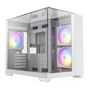 Antec CX600M Trio ARGB, White, Mini Tower Chassis w/ Tempered Glass, 3x 120mm ARGB Fans, USB Type-C, mATX/mITX