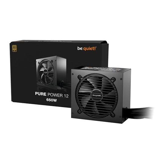be quiet! 650W be quiet! Pure Power 12, 80PLUS Gold Wired PSU, Single Rail, 54.1A +12V, Black, ATX 3.1 PSU