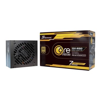 Seasonic 650W Seasonic Core GX PCIE 5.1 80PLUS Gold, Single Rail, Fully Modular, 54A, 120mm Hydro Dynamic Bearing Fan, ATX3.1 PSU