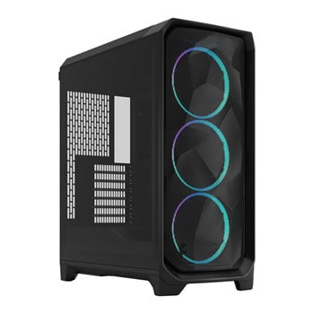 Fractal Design Meshify 3 RGB, Black, Mid Tower w/ Light TG, 3x 140mm Fans, USB 3.2 Gen2, E-ATX / ATX / mATX/ mITX