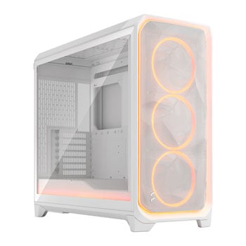 Fractal Design Meshify 3 XL Amb Pro, White, Full Tower w/ Light TG, 3x 140mm Fans, USB 3.2 Gen2, E-ATX/ATX/ mATX/mITX