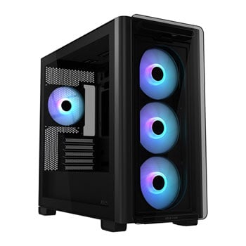 ASUS A23 PLUS Case, Black, Compact Chassis w/ Tempered Glass, 4x 120mm ARGB Fans, USB 3.2 Type-C, MicroATX/Mini-ITX