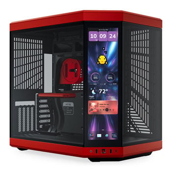 HYTE Y70 Touch Infinite, Black/Cherry, Mid-Tower Chassis w/ Tempered Glass Window, USB 3.2, EATX/ATX/MicroATX/Mini-ITX