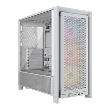 Corsair FRAME 4000D RS ARGB, White, RGB Mid Tower, Tempered Glass, Reverse Connection, USB 3.2 Type-C, 3x RS ARGB Fans