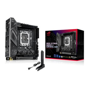 ASUS ROG STRIX B860-I GAMING WIFI, Intel B860, LGA1851, DDR5, PCIe 5.0, 2x M.2, 2.5GbE/WiFi7, USB 4.0, mITX