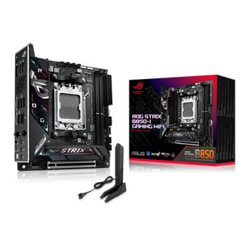 ASUS ROG STRIX B850-I GAMING WiFi, AMD B850, AM5, DDR5, PCIe 5.0, 2 x M.2, 2.5G/WiFi7, USB 20Gbps, AMD EXPO, mITX
