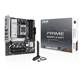 ASUS PRIME B840M-A WIFI, AMD B840, AM5, DDR5, PCIe 4.0, 3x M.2, 2.5GbE, ax WiFi 6E/BT, USB 10Gbps, mATX
