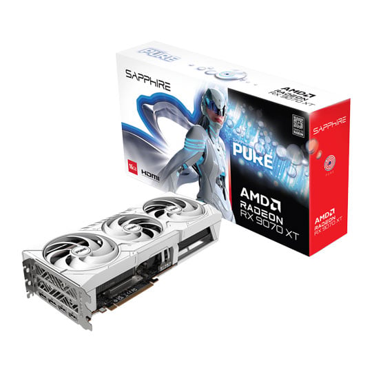Sapphire Radeon RX 9070 XT PURE 16GB GDDR6 Graphics Card, RDNA4, 4096 Streams, 3010MHz Boost