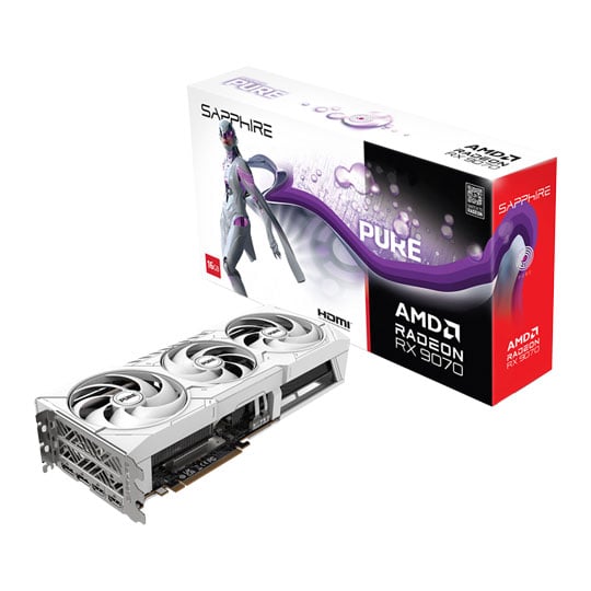 Sapphire Radeon RX 9070 PURE 16GB GDDR6 Graphics Card, RDNA4, 3584 Streams, 2700MHz Boost