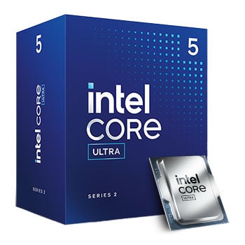 Intel Core Ultra 5 225F, S1851, Core Ultra Series 2, 10 Cores, 10 Threads, 4.9 GHz Turbo, 20MB Cache, 65W, Retail