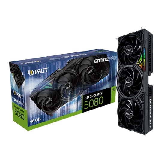 Palit NVIDIA GeForce RTX 5080 GAMING PRO 16GB GDDR7 Ray-Tracing Graphics Card, DLSS 4, 10752 Core, 2617 MHz Boost