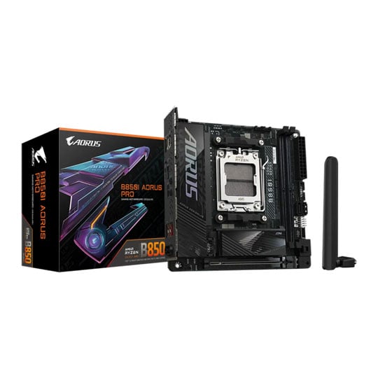 Gigabyte B850I AORUS PRO, AMD B850, S AM5, DDR5, PCIe 5.0, 2x M.2, 2.5GbE, WiFi7, USB 10Gbps, AMD EXPO, mITX