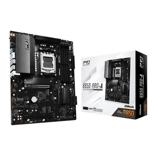 ASRock B850 Pro-A, AMD B850, AM5, DDR5, PCIe 5.0, 4x M.2, 2.5 GbE, USB 3.2 Gen2, AMD EXPO, ATX