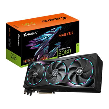 Gigabyte AORUS NVIDIA GeForce RTX 5080 MASTER 16GB GDDR7 Ray-Tracing Graphics Card, DLSS 4, 10752 Cores, 2805 MHz Clock