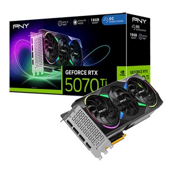 PNY NVIDIA GeForce RTX 5070 TI ARGB OC 16GB GDDR7 Ray-Tracing Graphics Card, DLSS 4, 8960 Cores, 2640MHz Boost