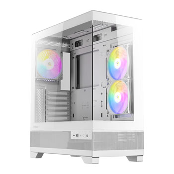 Antec CX700 ARGB, White, Mid Tower Chassis w/ Tempered Glass, 3x 120mm ARGB Fans, USB 3.2 Gen2 Type-C, ATX/mATX/mITX