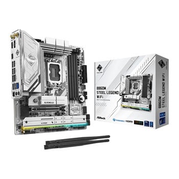 ASRock B860M Steel Legend WiFi, Intel B860, LGA1851, DDR5, PCIe 5.0, 4x M.2, 2.5GbE, Wi-Fi 6E, USB 3.2 Gen2, TB4, mATX