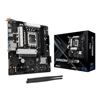 ASRock B860M-X WiFi, Intel B860, LGA1851, DDR5, PCIe 4.0, 2x M.2, 2.5GbE, Wi-Fi 6E, USB 3.2 Gen2x2, mATX