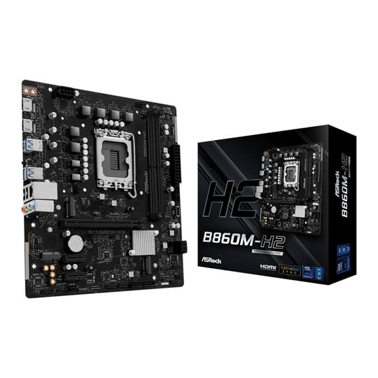 ASRock B860M-H2, Intel B860, LGA1851, DDR5, PCIe 4.0, 2x M.2, GbE, USB 3.2 Gen2x2, mATX