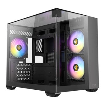 Antec Open Box Antec CX600M Trio ARGB, Black, Mini Tower Chassis w/ Tempered Glass, 3x 120mm ARGB Fans, USB Type-C, mATX/mITX