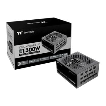 ThermalTake 1300W Thermaltake Toughpower TF3, Fully Modular, 80 PLUS Titanium, PCIe 5.1, Single Rail, 108A, 140mm Fan, ATX 3.1