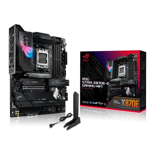 ASUS Refurbished ASUS ROG STRIX X870E-E, AMD X870E, AM5, DDR5, PCIe 5.0, 5x M.2, 5G/WiFi7, USB 4.0, AMD EXPO, ATX