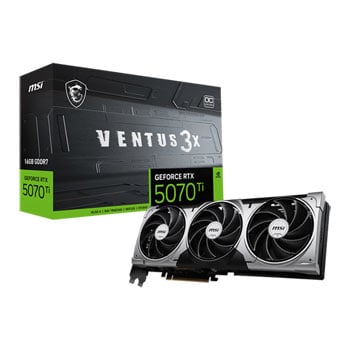 MSI NVIDIA GeForce RTX 5070 Ti VENTUS 3X OC 16GB GDDR7 Ray-Tracing Graphics Card, DLSS 4, 8960 Core, 2482 MHz Boost