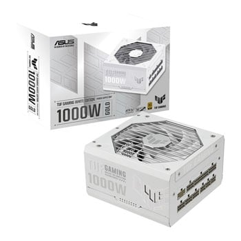 ASUS 1000W ASUS TUF Gaming Gold White Edition, Fully Modular, PCIE 5.0, 80PLUS Gold, Single Rail, 83.3A, 135mm Fan, ATX3.1