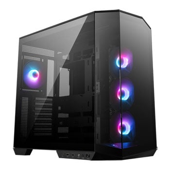MSI MAG PANO 100R PZ, Black, Mid-Tower Chassis w/ TG Window, 4x 120mm ARGB Fans, Back-Connect, ATX / mATX / mITX