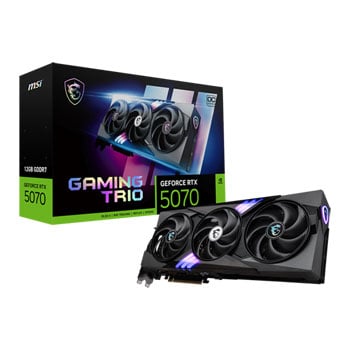 MSI NVIDIA GeForce RTX 5070 GAMING TRIO OC 12GB GDDR7 Ray-Tracing Graphics Card, DLSS 4, 6144 Core, 2610 MHz Boost