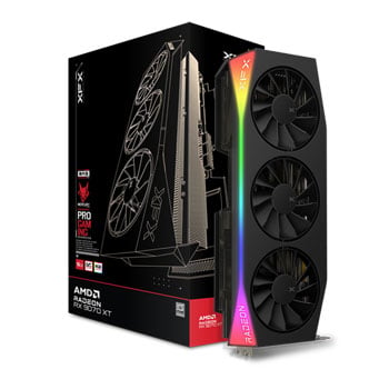 XFX Mercury Radeon RX 9070 XT OC Gaming Black 16GB GDDR6 Graphics Card, RGB, RDNA 4, 4096 Streams, 3100MHz Boost