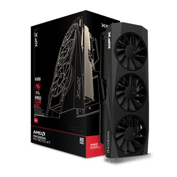 XFX Quicksilver Radeon RX 9070 XT Gaming 16GB GDDR6 Graphics Card, Black, RDNA 4, 4096 Streams, 2970MHz Boost
