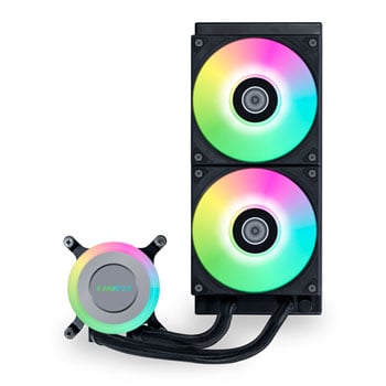 Lian Li GA II Lite 240 RGB AIO Liquid CPU Cooler 240mm, Black, 2x 120mm ARGB Fans, Aluminium Fins, Copper, Intel / AMD