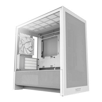 NZXT H3 Flow, Micro-ATX Chassis, White, Tempered Glass, 1x F12OQ Fan, Reverse Connection, mATX, mITX