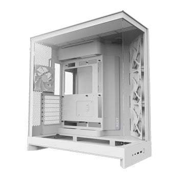 NZXT H9 Flow (2025), Dual Chamber Mid Tower, White, 3x 140mm F140Q Fans, Reverse Connection, E-ATX, mATX, mITX