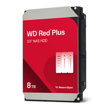 WD 8TB WD Red Plus WD80EFPX NAS Hard Drive, 3.5" HDD, SATA III 6Gb/s, 5640rpm, 256MB Cache, CMR, NCQ, OEM