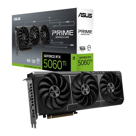ASUS PRIME NVIDIA GeForce RTX 5060 Ti 16GB GDDR7 Ray-Tracing Graphics Card, DLSS 4, 4608 Core, 2602MHz Boost