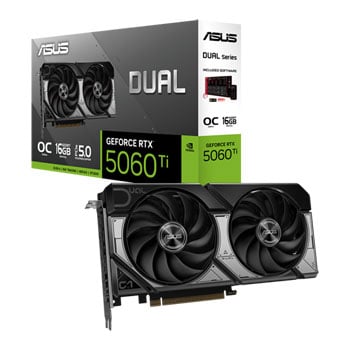 ASUS NVIDIA GeForce RTX 5060 Ti DUAL OC 16GB GDDR7 Ray-Tracing Graphics Card, DLSS 4, 4608 Core, 2632 MHz Boost