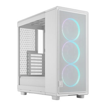 Fractal Design Epoch TG RGB, White, Mid Tower w/ Clear TG, 3x 120mm Momentum Fans, USB 3.2 Gen2, ATX / maTX / mITX