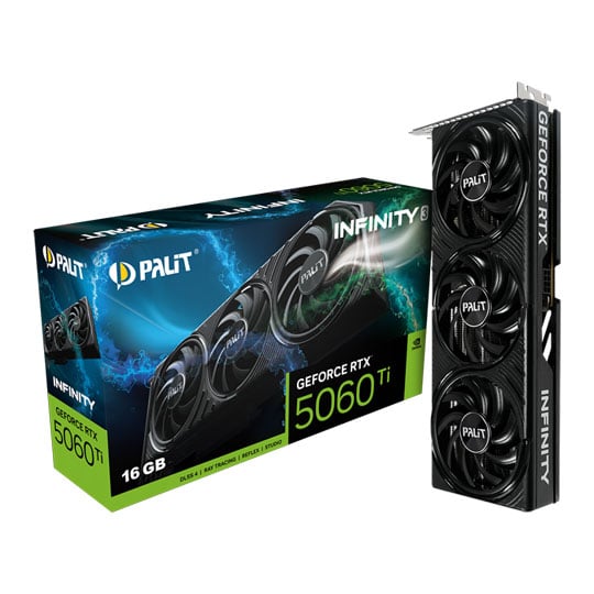 Palit NVIDIA GeForce RTX 5060 Ti INFINITY 3 16GB GDDR7 Ray-Tracing Graphics Card, DLSS 4, 4608 Cores, 2572 MHz Boost