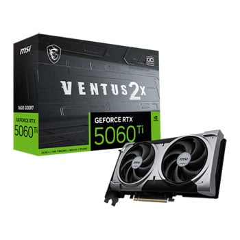 MSI NVIDIA GeForce RTX 5060 Ti VENTUS 2X OC PLUS 16GB GDDR7 Ray-Tracing Graphics Card, DLSS 4, 4608 Core, 2602MHz Boost