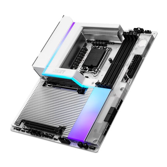 NZXT N9 Z890 Motherboard, White, Intel Z890, S1851 / 1700, DDR5, PCIe 5.0, 5 x M.2, 5GbE, Wi-Fi7 / BT 5.4, TB4, ATX