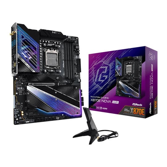 ASRock Refurbished ASRock X870E Nova WiFi, AMD X870E, AM5, DDR5, PCIe 5.0, 5x M.2, USB 4.0, 5G/WiFi 7, AMD EXPO, ATX