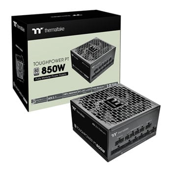 ThermalTake 850W Thermaltake Toughpower PT, Black, Fully Modular, PCIE 5.1, 80PLUS PLATUNUM, Single Rail, 70.8A, 135mm Fan, ATX3.1